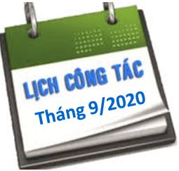 Lịch công tác tháng 9/2020